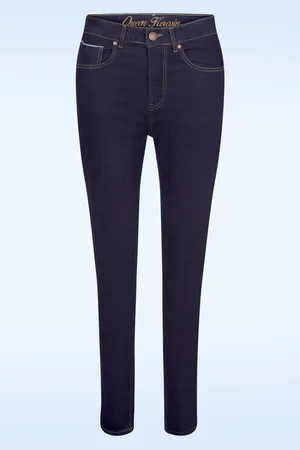 Queen Kerosin Betty Red Selvedge skinny jeans in donkerblauw