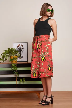 King Louie Lola Button rok Orne in tweed oranje