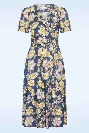 Magnolia Flower jurk in Lily Havanna