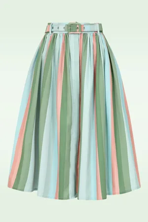 Banned Retro Mila Lollipop Stripes swing rok in multi