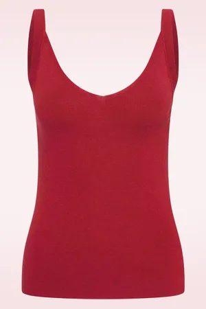 Zilch Sadie singlet top in robijnrood