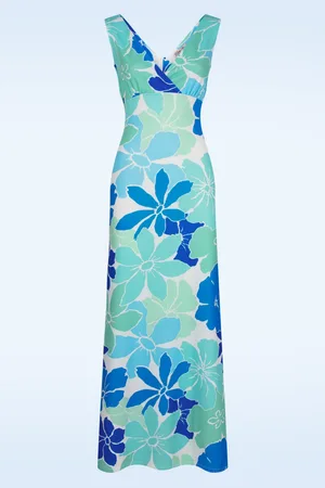 Vintage Chic Iris Floral maxi jurk in wit en multi