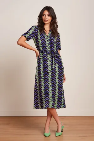 King Louie Olive Caen midi jurk in zwart