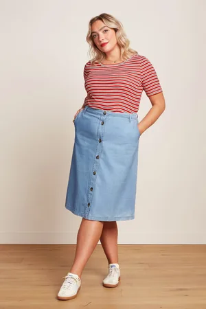 King Louie Marie Festa rok in licht denim