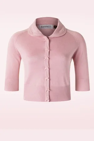 Banned Retro April cardigan met korte mouwen in blush