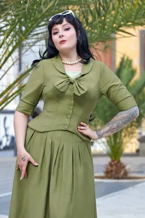 Miss Candyfloss Eleanor Gia blazer in grasgroen