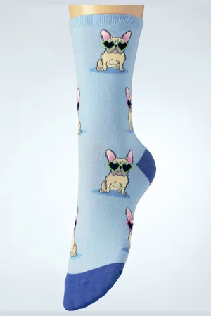 Socksmith Frenchie Fashion Sokken in lichtblauw