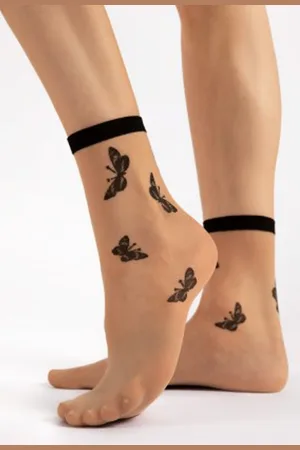 Fiorella Summer Butterfly kousjes in poeder en zwart