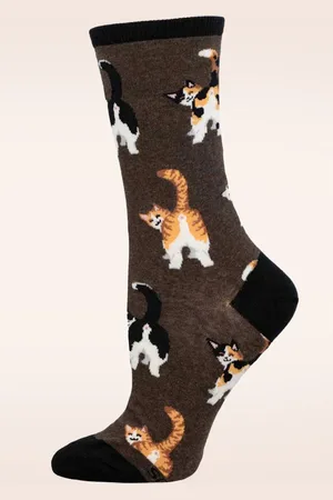 Socksmith Cat Butt sokken in bruin
