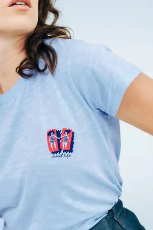 Mademoiselle YéYé Sweet Life T-Shirt in cashmere blauw
