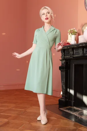 Banned Retro Judy wikkeljurk in mintgroen