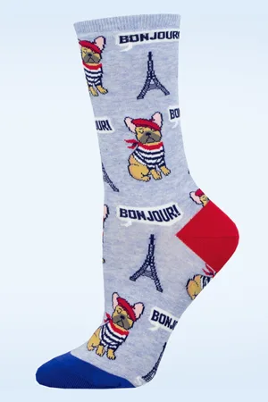 Socksmith Paris Frenchie sokken in blauw
