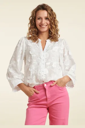 Smashed Lemon Juliette geborduurde blouse in