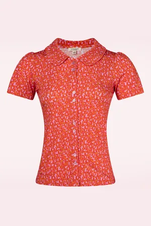 Princesse Nomade Leona Love blouse in oranje en roze