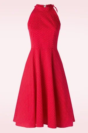 Banned Retro Hattie Halter Spot swing jurk in