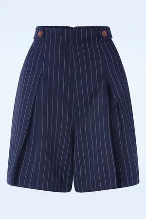 Banned Retro Stripe Sail shorts in marineblauw