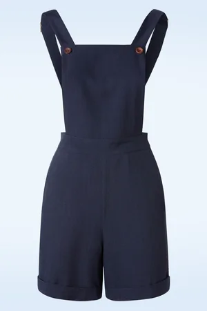 Banned Retro June playsuit in marineblauw