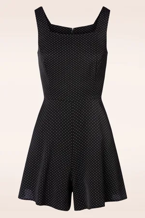 Banned Retro Spotty playsuit in en wit