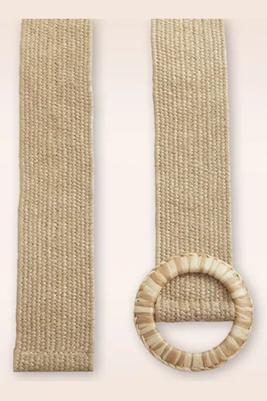 Smashed Lemon Raffia riem in zand