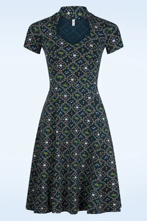 Blutsgeschwister Gracious Allure jurk in Palms Sun and More blauw