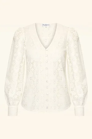 Very Cherry Celia broderie blouse in