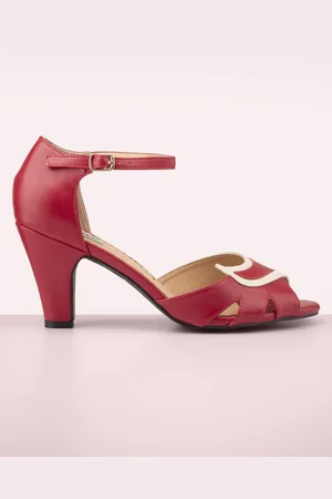 Banned Retro Mable Peeptoe pumps in rood
