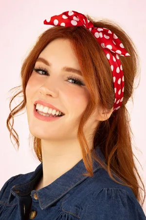ZaZoo Pin-Up Haarsjaal Rode Polkadot