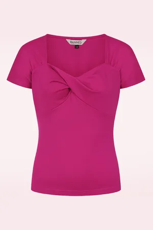 Banned Retro She Who Dares top in magenta