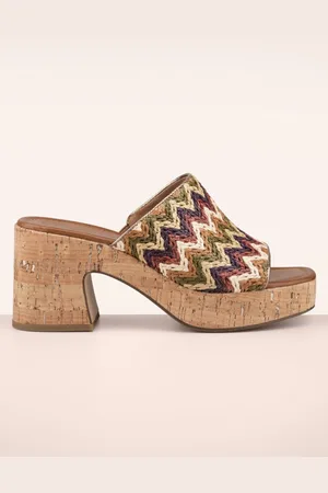 Tamaris Tori Clog sandalen in bruin en multi
