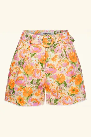 Glamorous Selia Wallpaper Floral shorts in geel