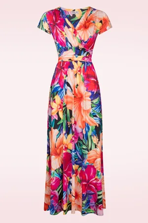 Vintage Chic Rinda Tropical maxi jurk in multi