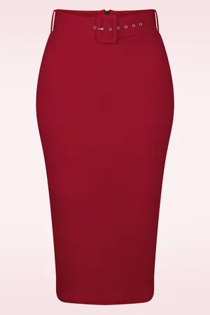 Vintage Chic Demi pencil rok in lipstick