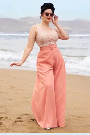 Miss Candyfloss Mallory Blush palazzo jumpsuit in perzik
