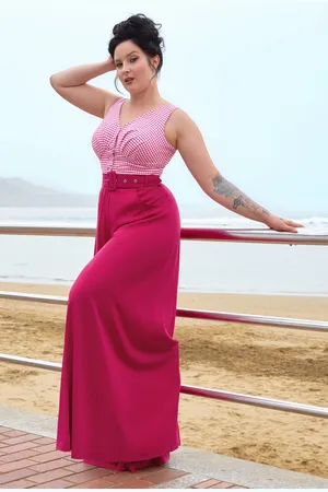 Miss Candyfloss Helaina Mai palazzo jumpsuit in fuchsia