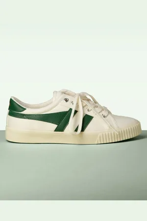 Gola Mark Cox tennissneakers in gebroken wit en donkergroen