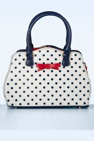Banned Retro Poppy Polka handtas in wit
