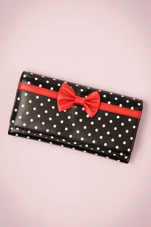Banned Retro Carla Bow Polka portemonnee in en rood