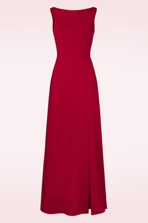 Vintage Chic Teresa maxi jurk in dieprood
