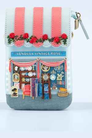 Vendula Vintage Rose telefoontasje in blauw