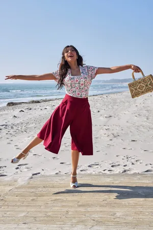Miss Candyfloss Elanna Bo culotte in wijnrood