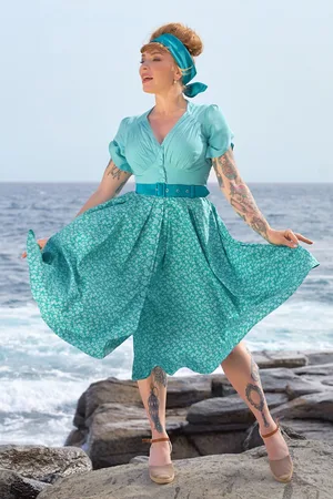 Miss Candyfloss Susene Aquan swing jurk in aqua