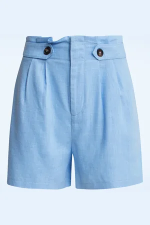 Smashed Lemon Raina Linnen Blend short in lichtblauw