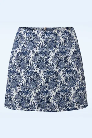 Louche Aubin Wedgwood Jacquard a-lijn mini rok in