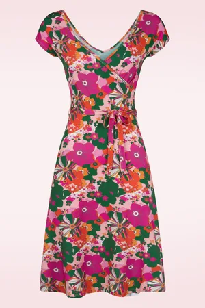Princesse Nomade Adele Caty jurk in roze en multi