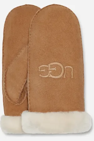 UGG ® Shearling Logo Embroidered-want voor dames in Brown, Maat L/XL