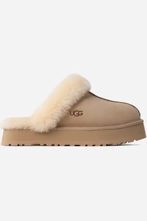 UGG ® Disquette-pantoffel voor dames in Beige, Maat 37, Suede