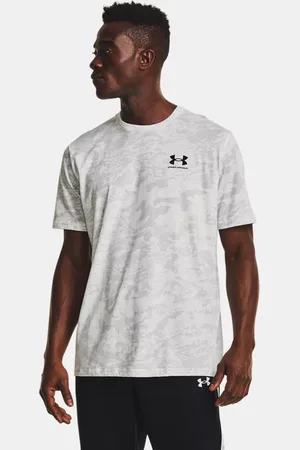 Under Armour ABC Camo-top voor heren met korte mouwen Wit / Zwart L