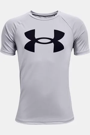 Under Armour Jongensshirt Tech™ Big Logo met korte mouwen Mod Grijs Light Heather / Zwart YLG (149 - 160 cm)