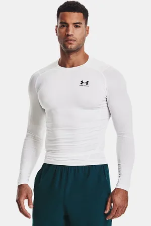Under Armour Herentop HeatGear® met lange mouwen Wit / Zwart 3XL