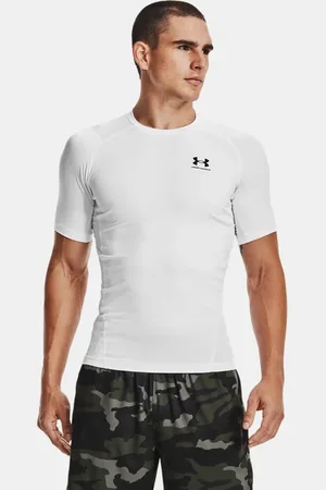 Under Armour HeatGear®-shirt voor heren met korte mouwen Wit / Zwart 3XL